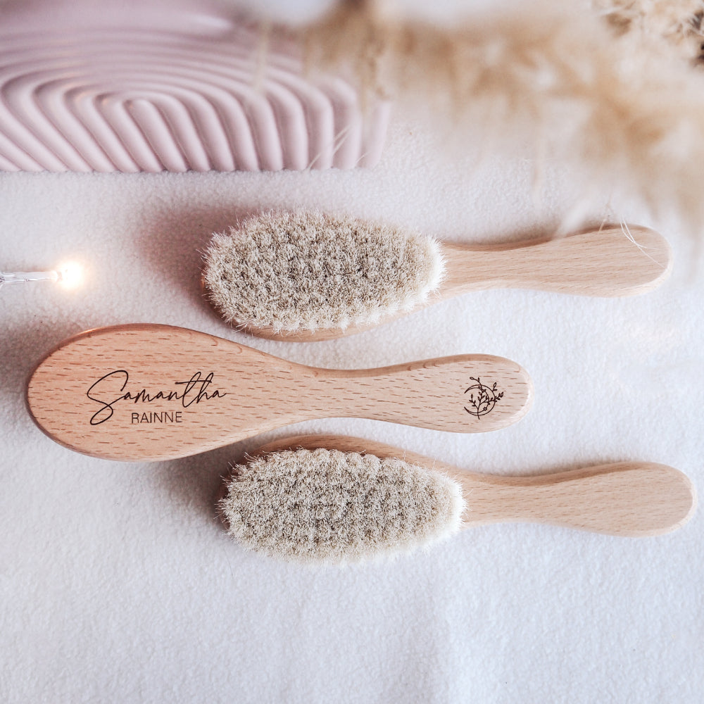 Personalised Wooden Baby Hairbrush – Pip Willow - Main Image