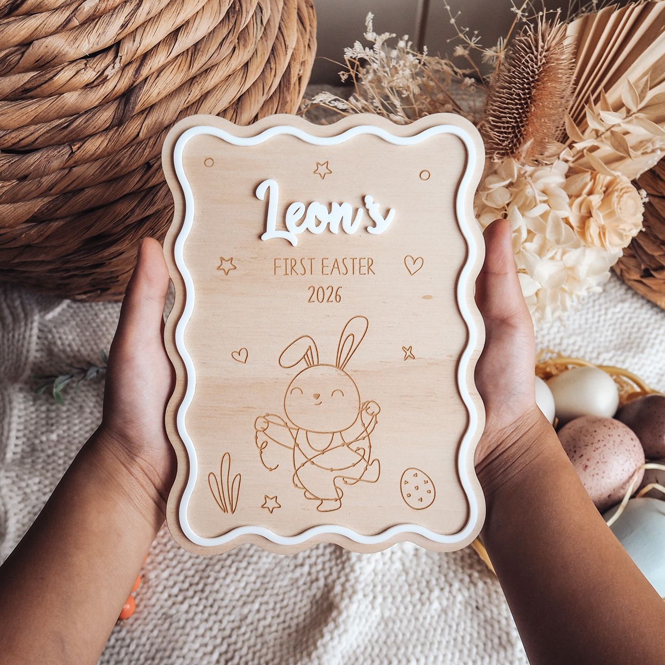 First Easter Plaque - Wavy