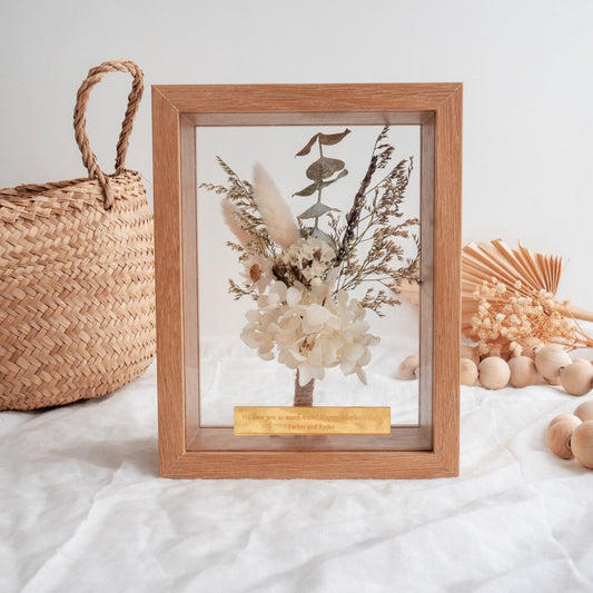 Personalised Dried Flower Box With Removable Glass