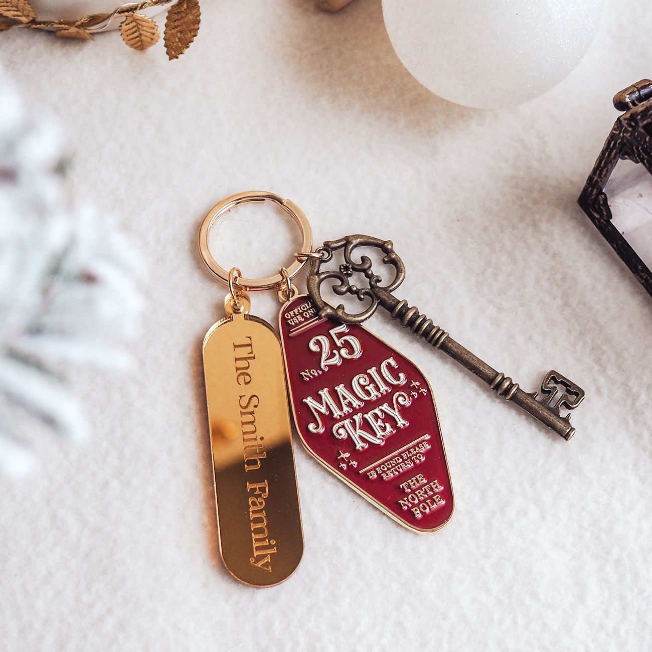 Personalised Santa's Magic Key - Enamel and Gold Edition