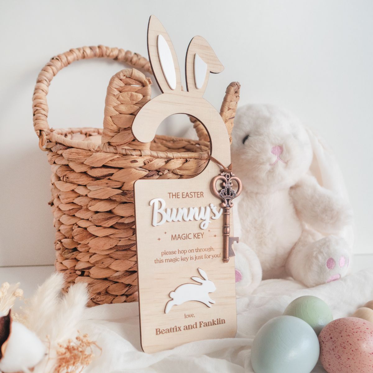 Personalised Easter Bunny Magic Key - Door Hanger