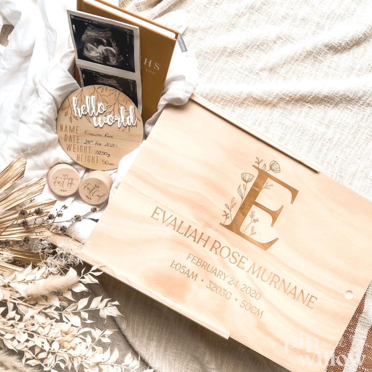 Wooden Baby Keepsake Box