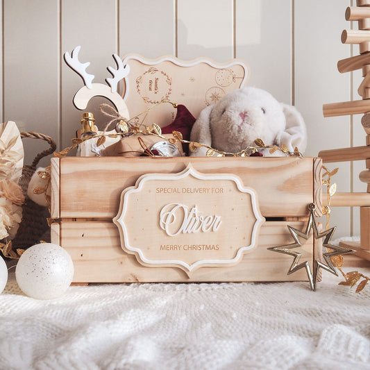 Personalised Christmas Crate – Classic Vintage Design