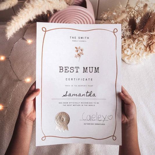 Best Mum Certificate