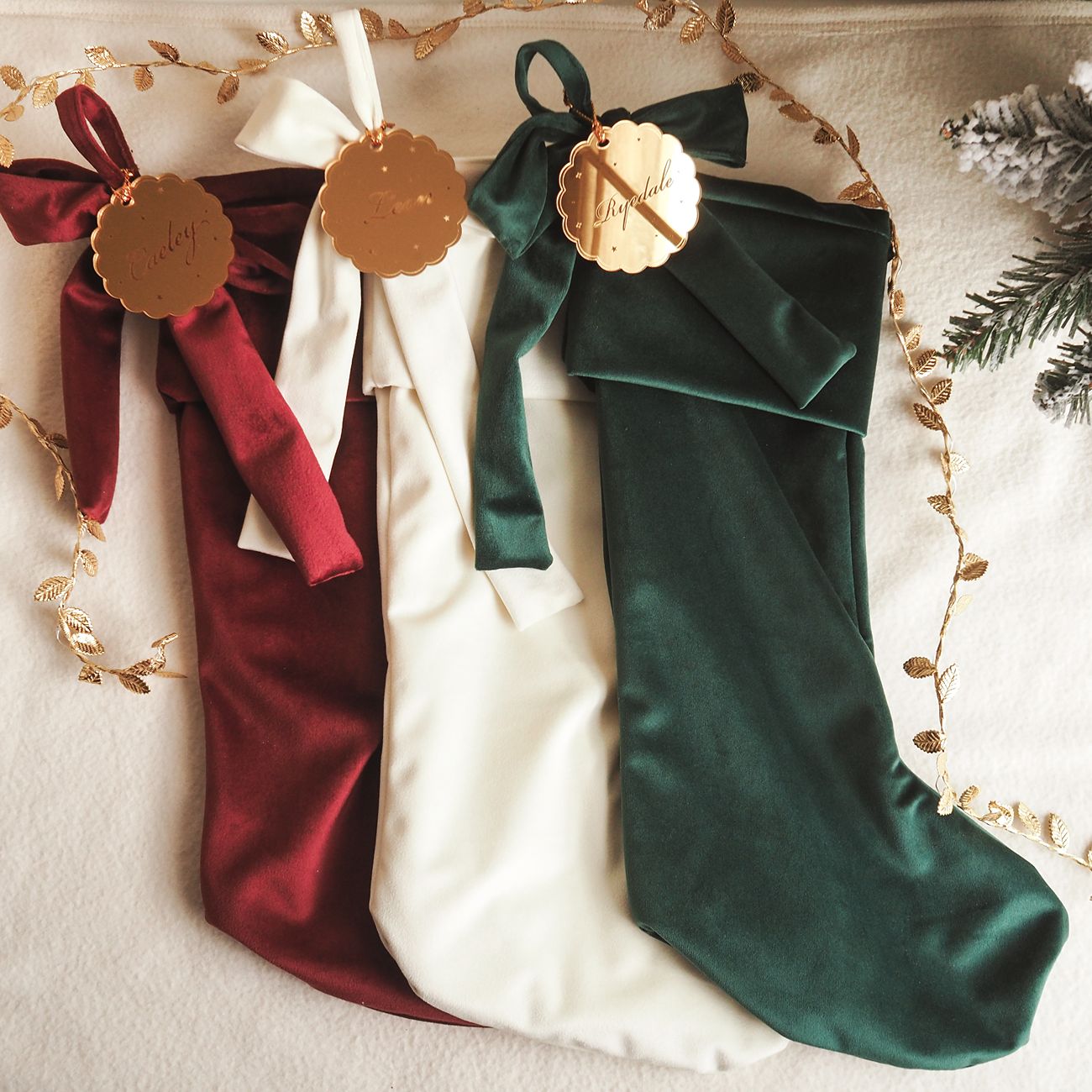Velvet Bow for Christmas Stockings