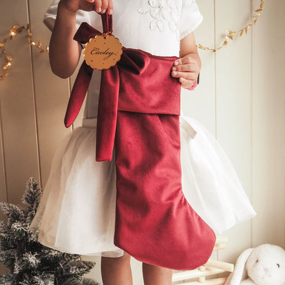 Velvet Bow for Christmas Stockings