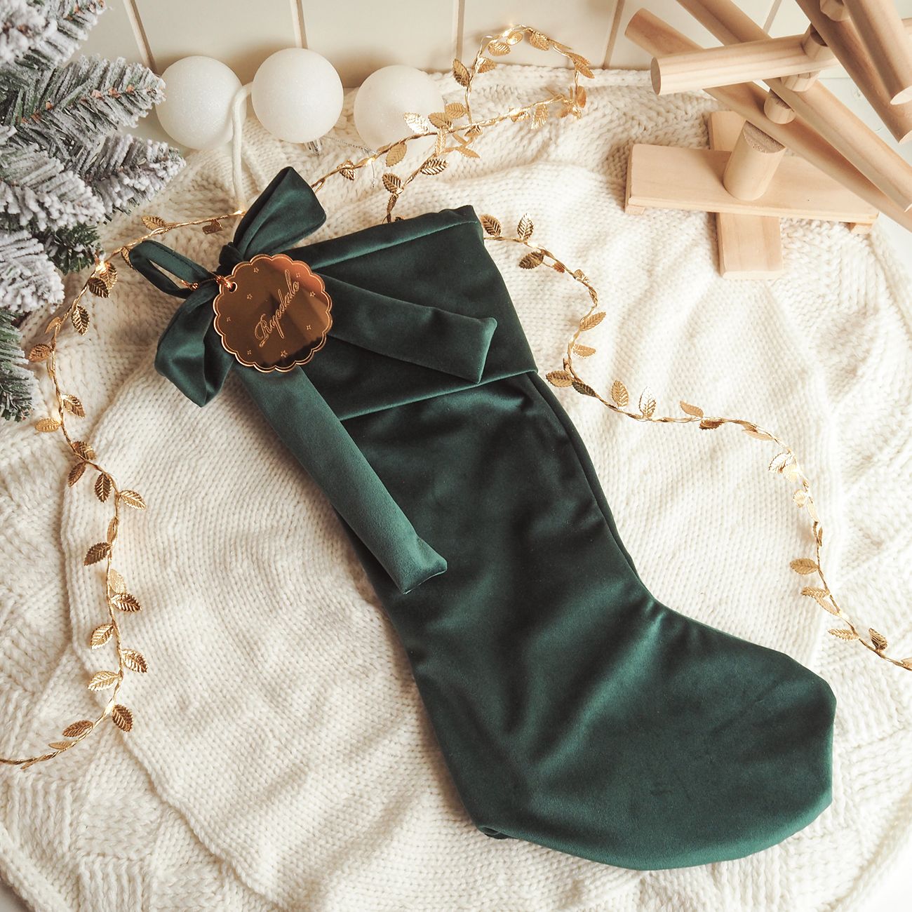 Velvet Bow for Christmas Stockings