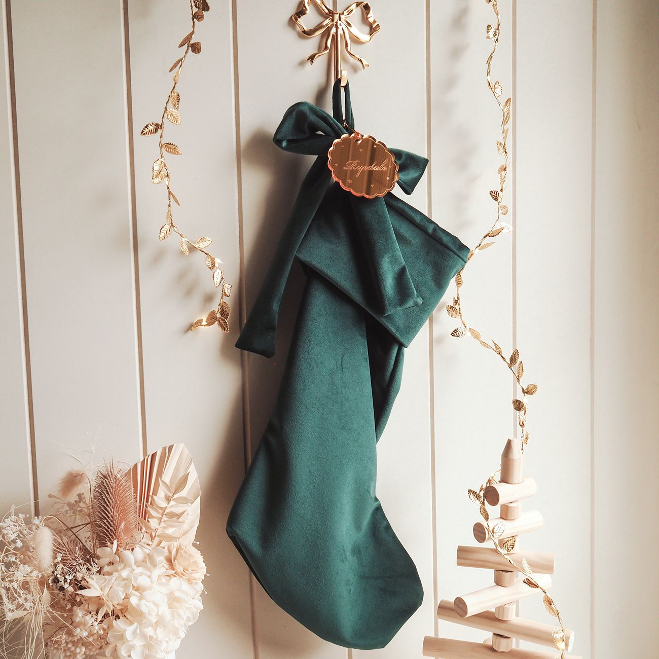 Velvet Bow for Christmas Stockings