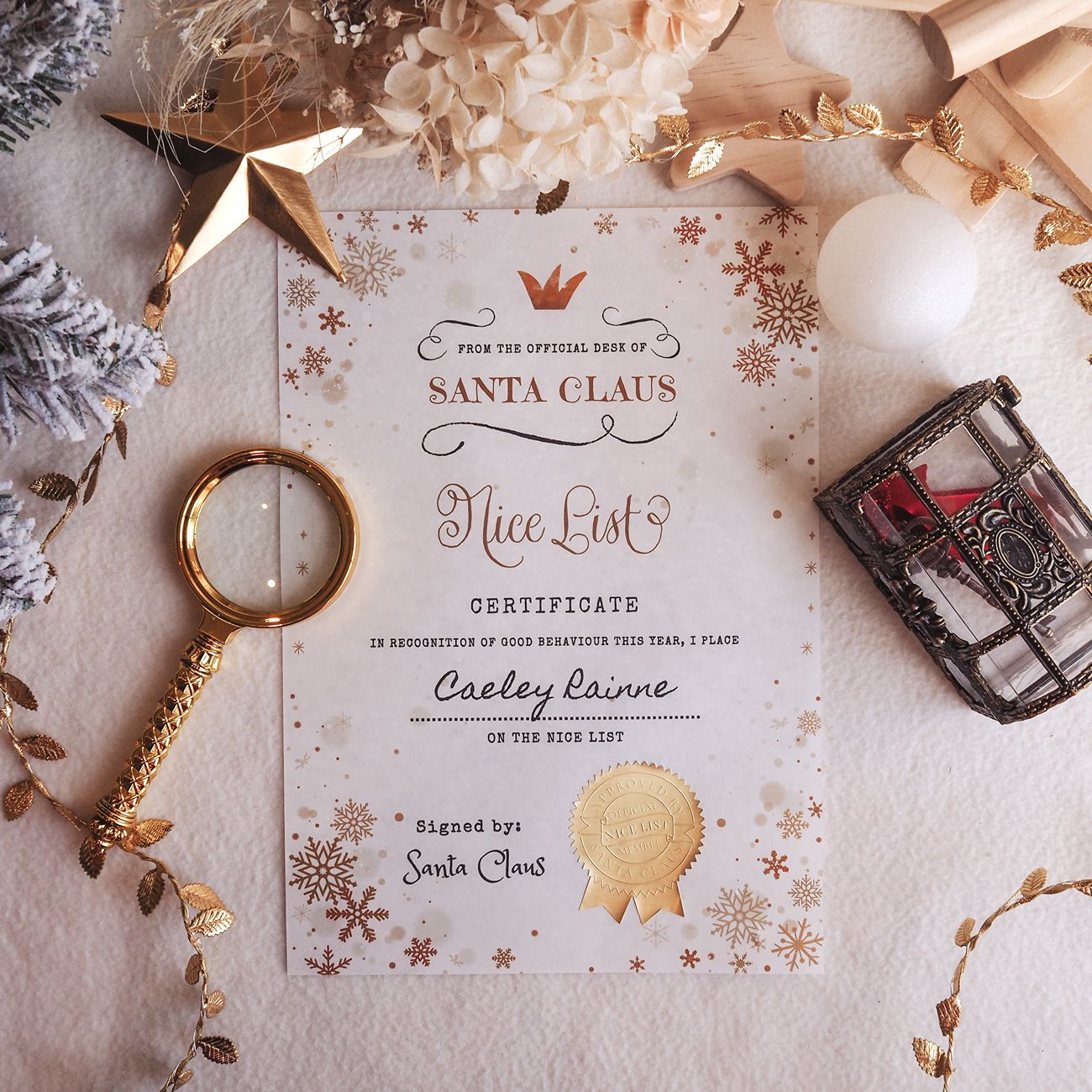 Santa’s Official Nice List Set - Gold Edition