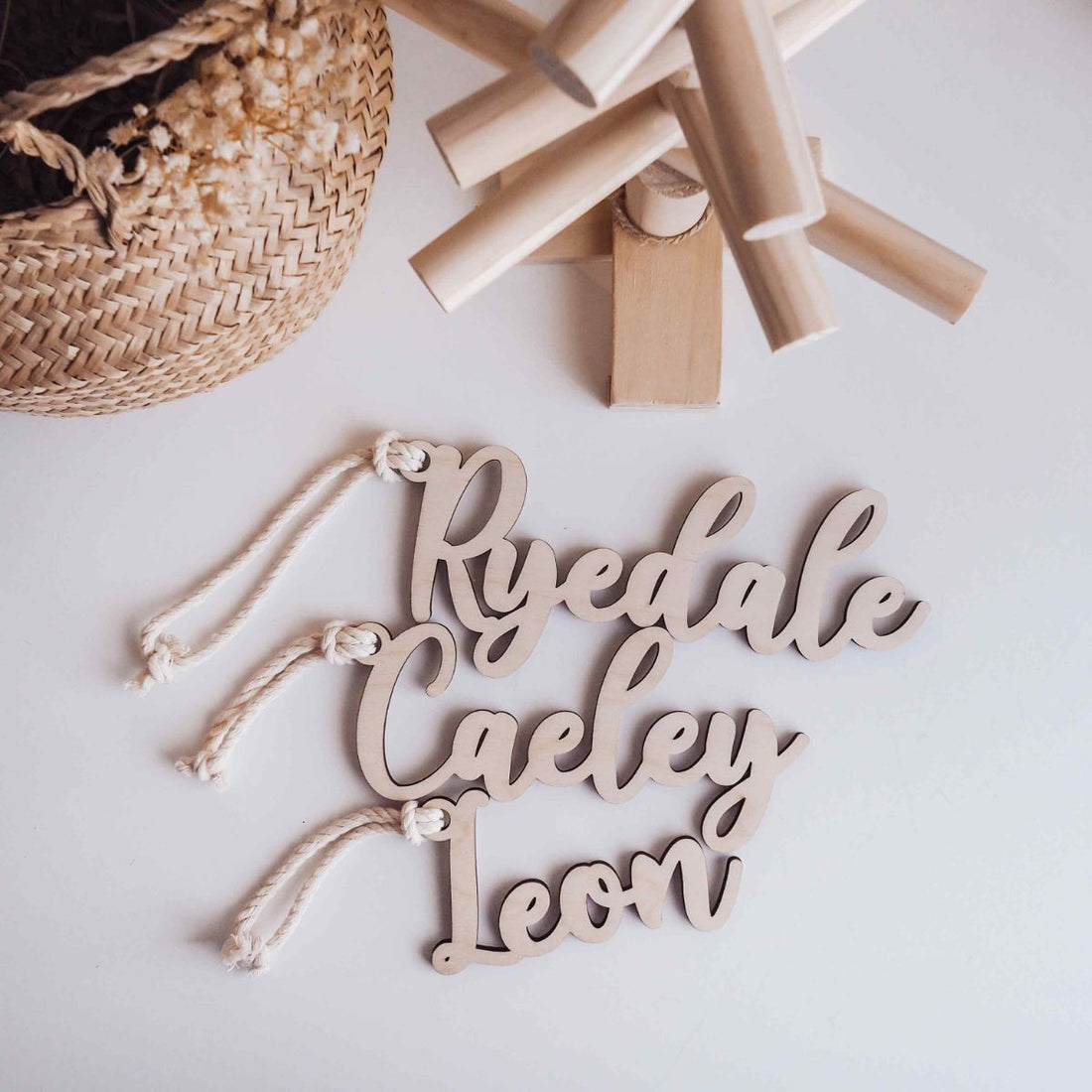 Stocking Tag Name Cutout Pip + Willow