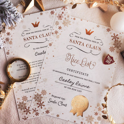 Santa’s Official Nice List Set - Gold Edition