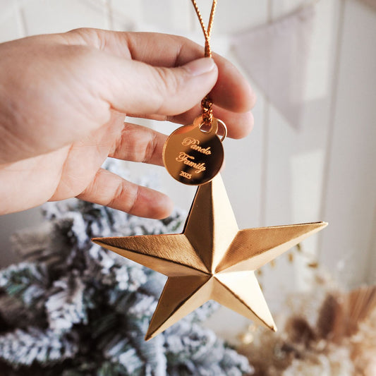 Christmas Large Metal Star Decoration (Gold)