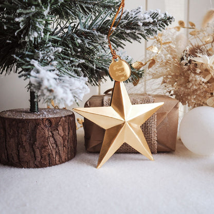 Christmas Large Metal Star Decoration (Gold)