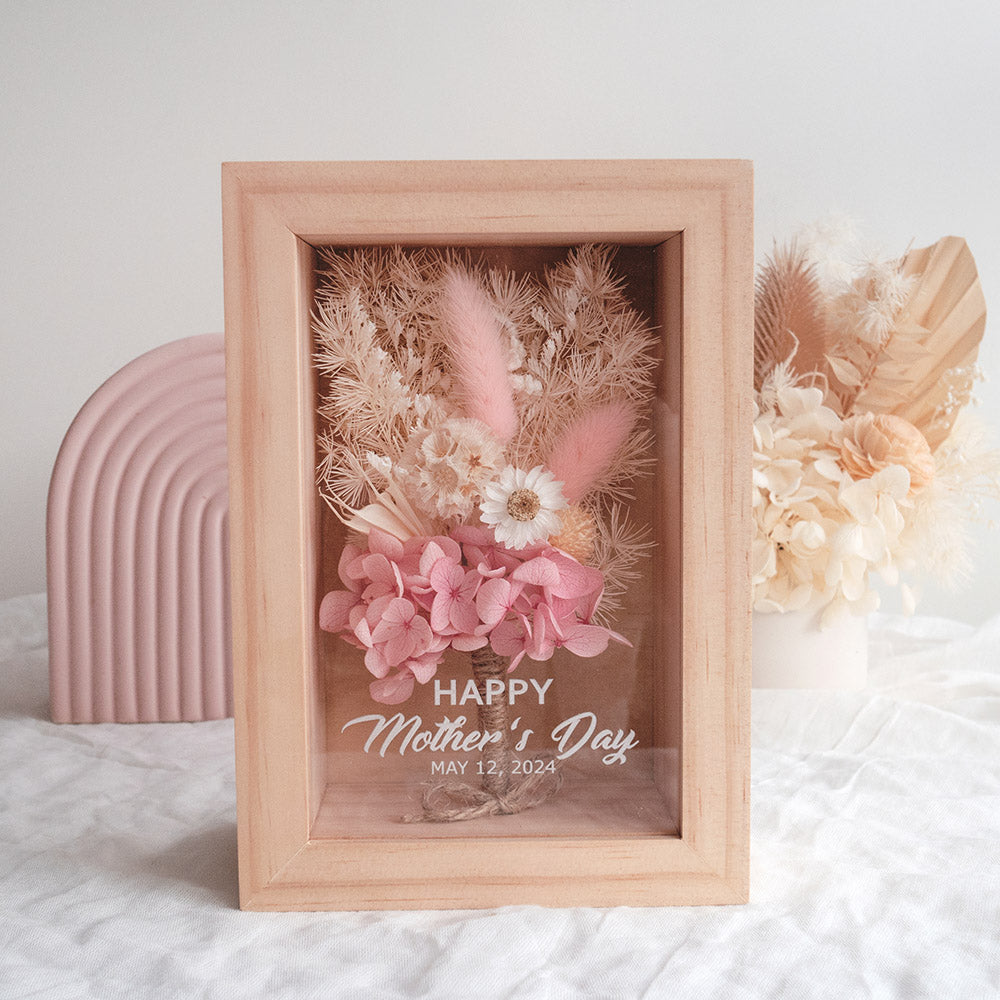 Personalised Dried Flowers Wooden Box
