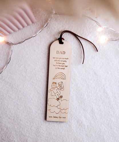 Personalised Timber Bookmark - kids' drawing