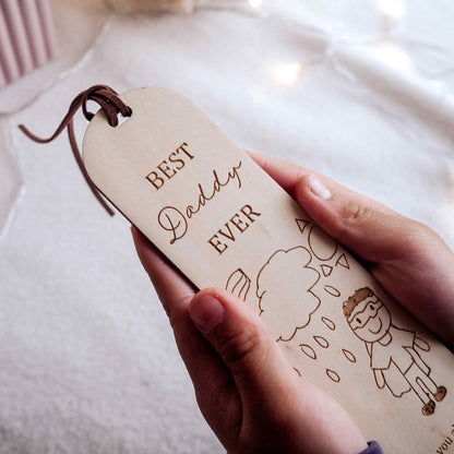 Personalised Timber Bookmark - kids' drawing