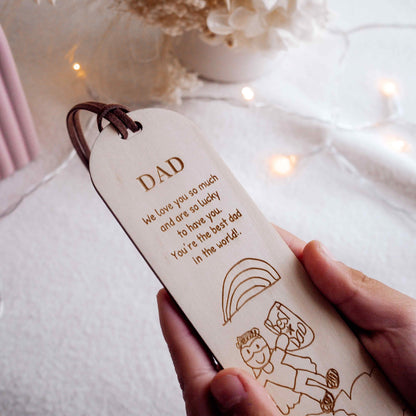 Personalised Timber Bookmark - kids' drawing