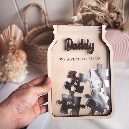 Personalised Puzzle Jar for Dad - Shaker Frame