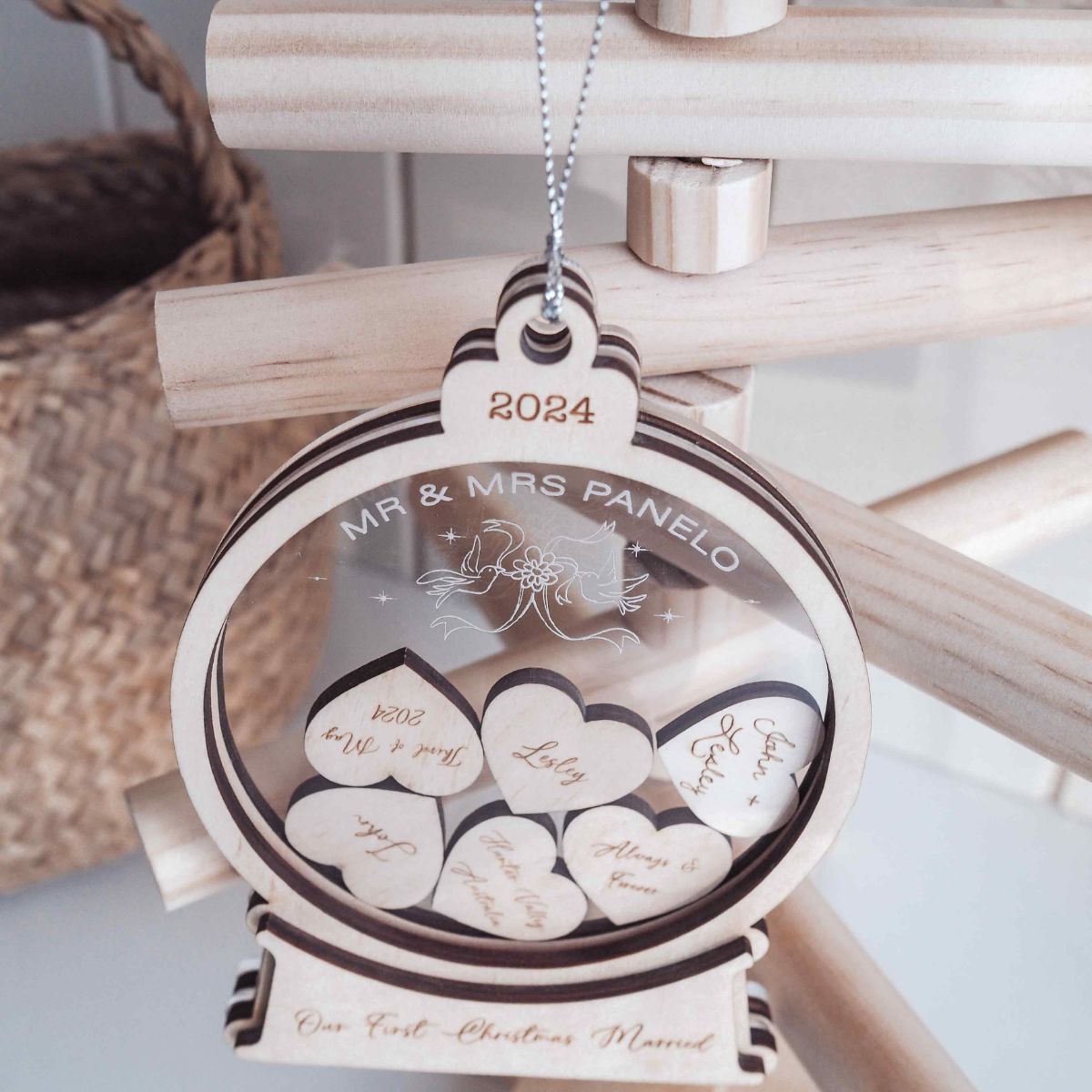 Personalised First Christmas Married Ornament Snowglobe – Pip