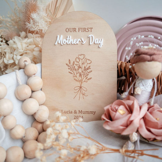 First Mother's Day Arch Wooden Plaque