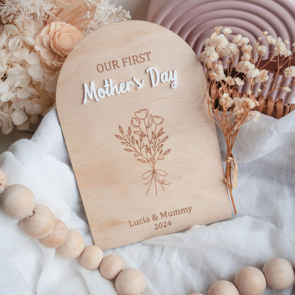 First Mother's Day Arch Wooden Plaque