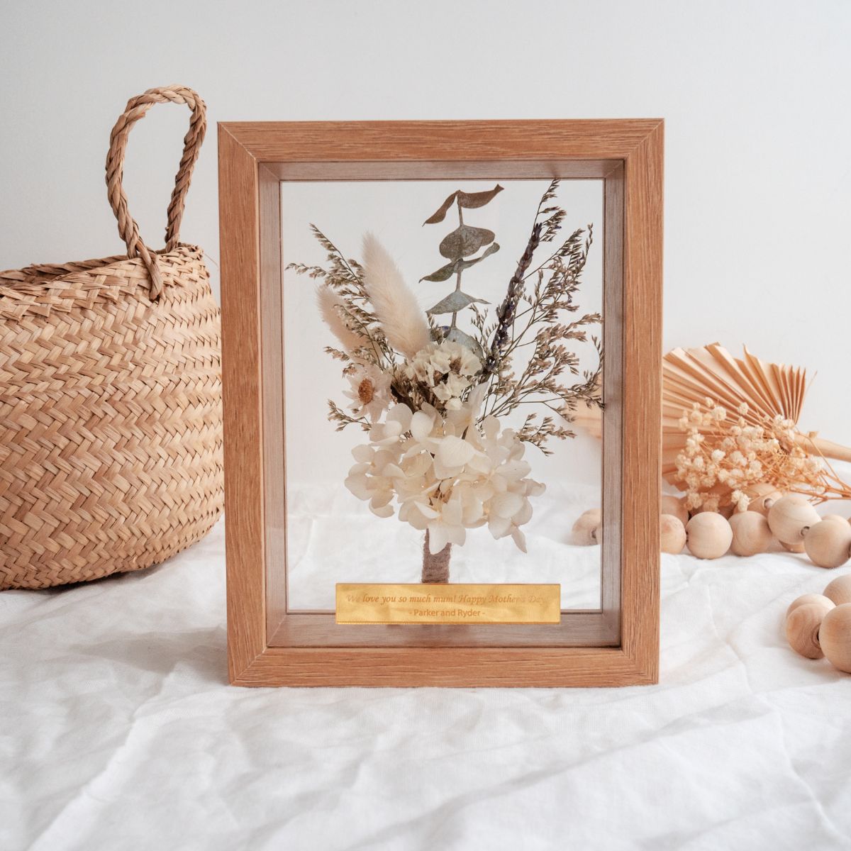 Personalised Dried Flower Box With Removable Glass