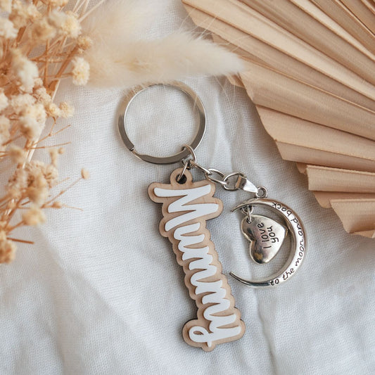 I love you to the moon and back keychain