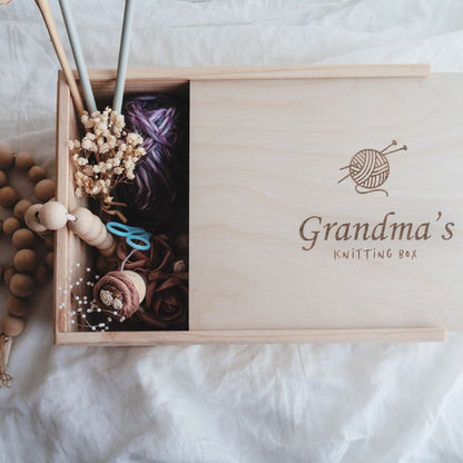 Personalised Wooden Knitting Box