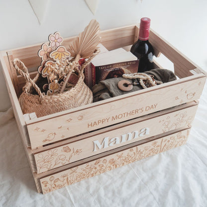Large Personalised Wooden Mother's Day Crate