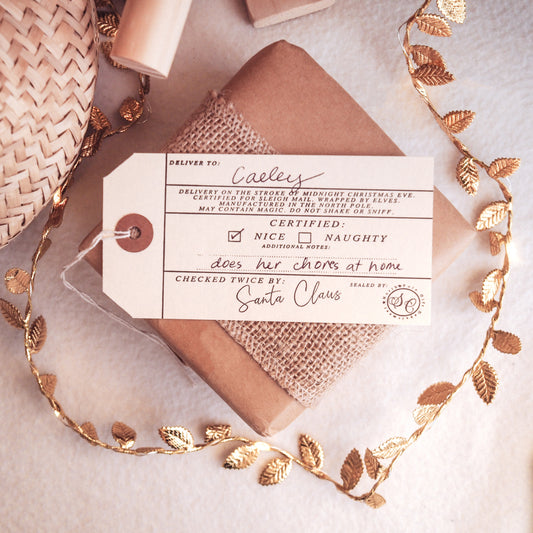 Christmas Santa Letterpress Gift Tag