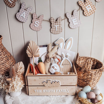 Personalised Easter Crate for Kids - Little Bunnies 3 Panels