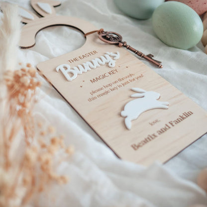 Personalised Easter Bunny Magic Key - Door Hanger