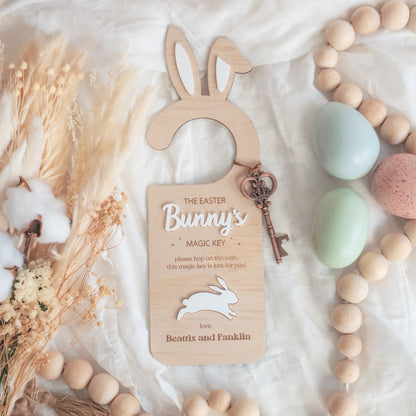 Personalised Easter Bunny Magic Key - Door Hanger