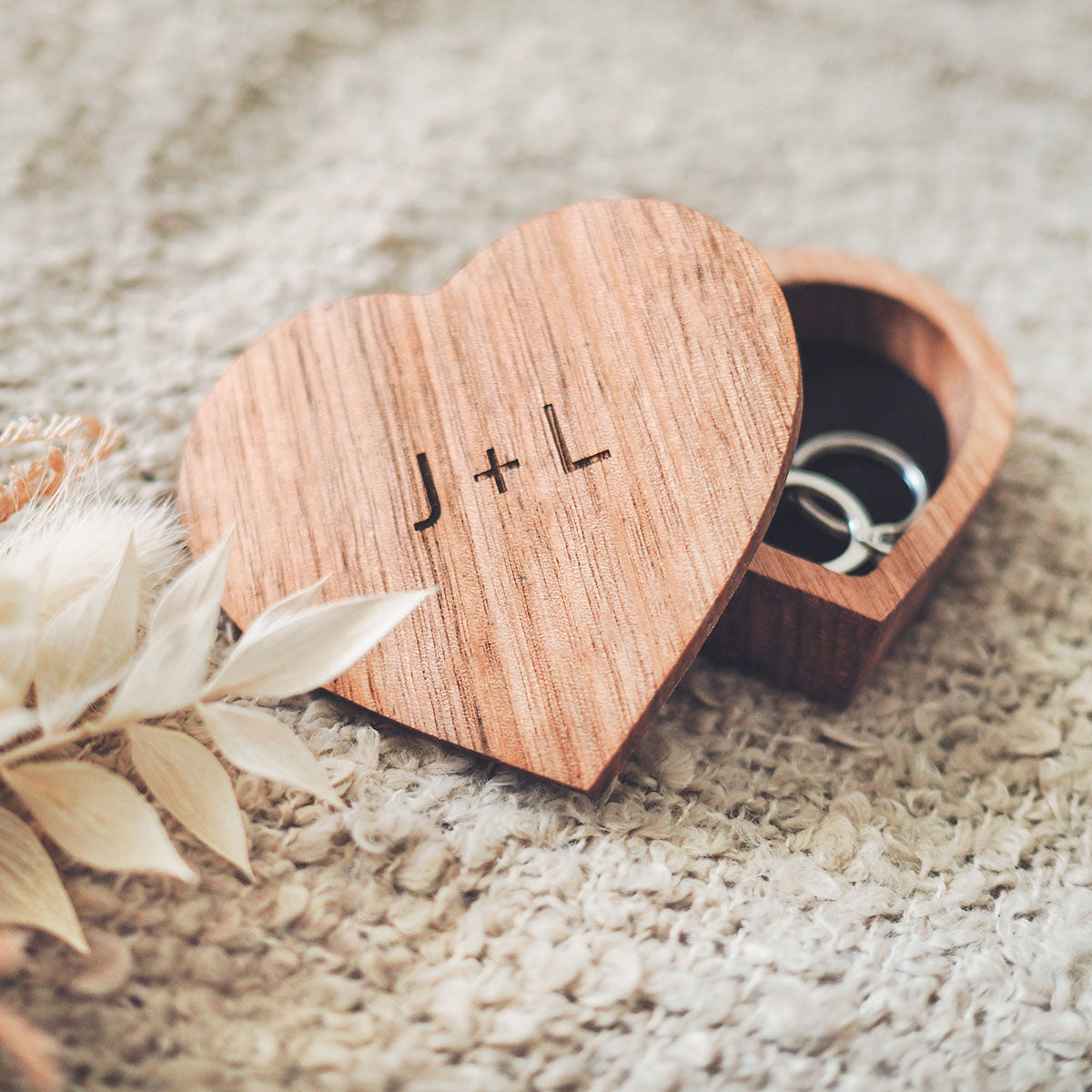 Wooden Heart-Shaped Box