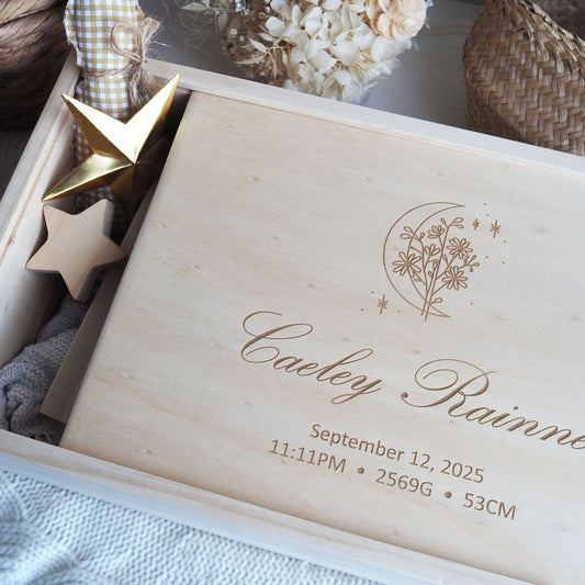 Personalised Floral Moon Keepsake Box