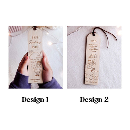 Personalised Timber Bookmark - kids' drawing