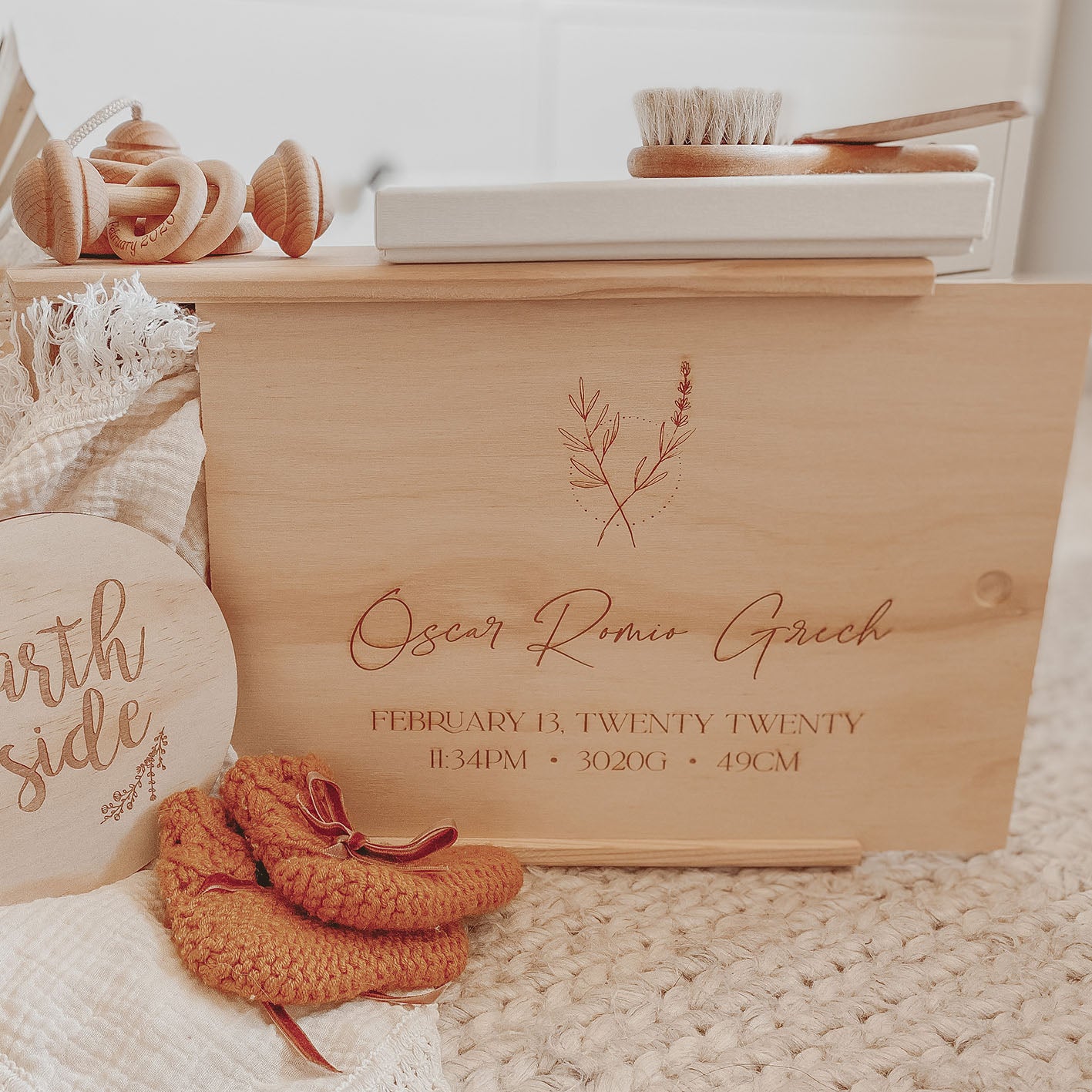 Wooden Baby Keepsake Box