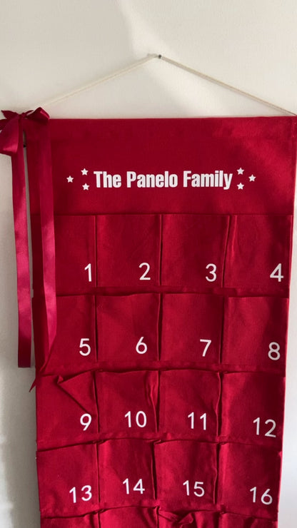 Large Christmas Advent Calendar - Red