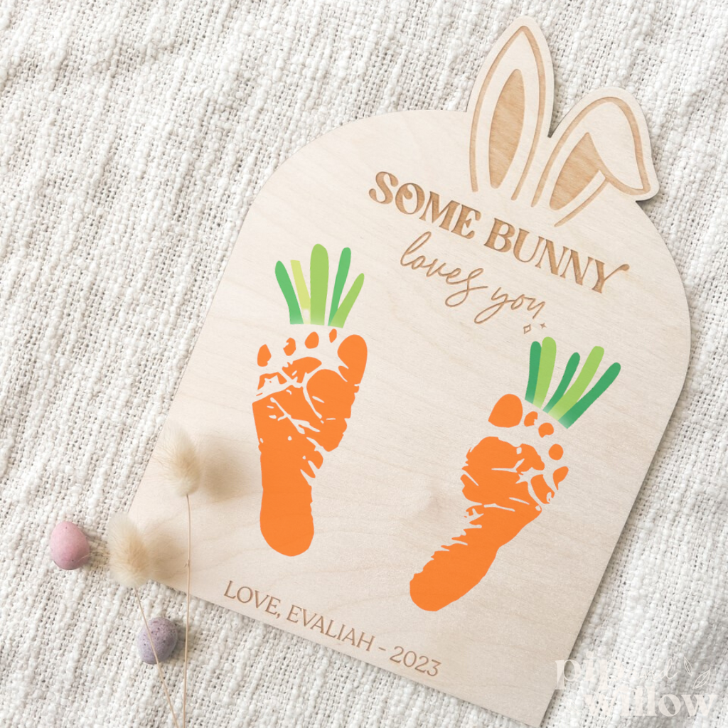 Personalised Easter Footprint Plaque
