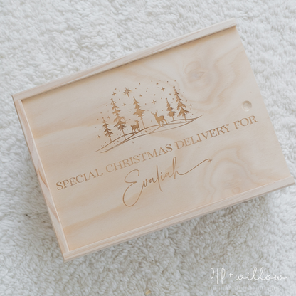 Personalised Wooden Christmas Keepsake Box