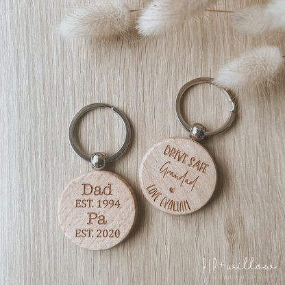 Personalised Father's Day Keyring - Round